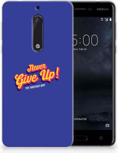 Nokia 5 Siliconen hoesje met naam Never Give Up