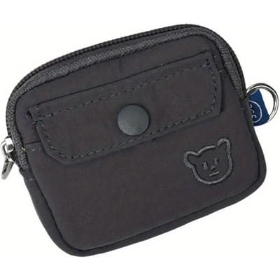 Nouveau porte-monnaie en nylon avec fermeture éclair, petit portefeuille polyvalent, sac pour écouteurs gris foncé