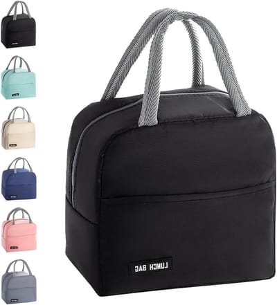 Isolerende Lunchtas voor Mannen, Vrouwen en Kinderen - Herbruikbare Thermische Voedselzak met Lekvrije Binnenkant, Ideaal voor Werk, School, Picknick en Reizen (5L - Zwart)