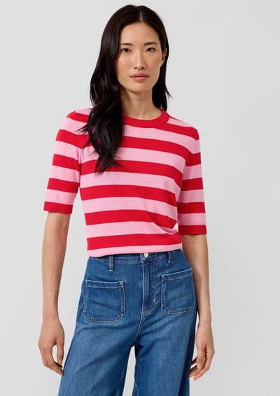 s.Oliver BLACK LABEL - Dames pull - Maat XXL - Vrouwen - Roze - katoen