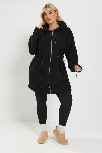 Yours Zwarte Tuniek Van Borgfleece Size 42