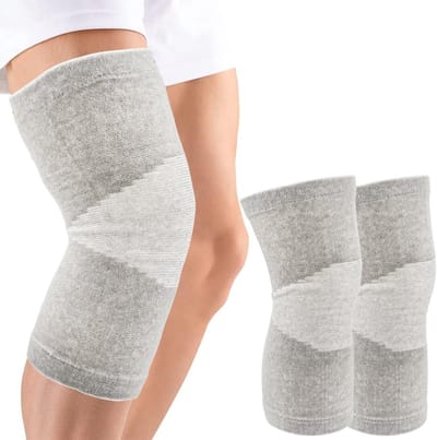 Dailygoods- Kniebandage Bamboe 2 Stuks - Knieondersteuning - Kniebeschermers - Compressie - Antislip - Verbeterde doorbloeding - Kniebeschermer