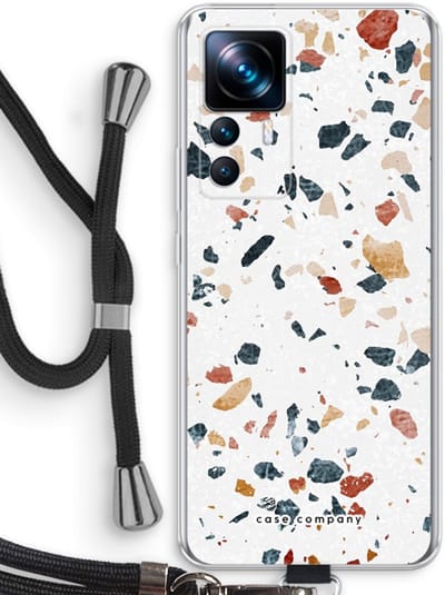 Case Company® - Hoesje met koord geschikt voor Xiaomi 12T hoesje met Koord - Terrazzo N°4 - Telefoonhoesje met Zwart Koord - Bescherming aan alle Kanten en Over de Schermrand