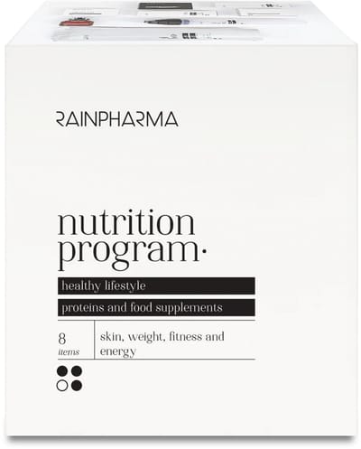 RAINPHARMA NUTRITION BOX (een slim voedingsplan dat je gewicht, fitheid, huid en energieniveau ondersteunt)