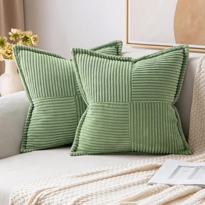 Kussensloop Decoratieve Huis Kussens Rood Retro Corduroy Zachte Pluche Kussensloop voor Bank Bank Kussenhoes 45x45 Kussen Knuffels 18Inch 45x45CM (1 Pcs) groen
