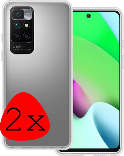 Hoesje 2 Stuks - Geschikt voor Xiaomi Redmi 10 2022 - Sterk & Shockproof - Case Siliconen - Back Cover - Telefoon Hoes - Transparant