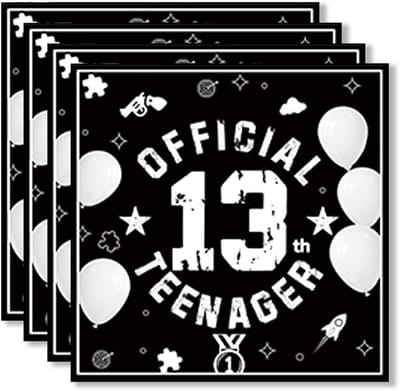Dailygoods- Decoratieve Servetten 20 Stuks - Verjaardag - 13 Jaar - Feestdecoratie - Papieren Servetten - Kleurig Ontwerp - Feestservetten