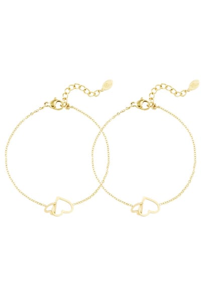 Yehwang Armband Eternal Love Goudkleur - Met Bedels - Nikkelvrij - 16 cm - Sieraden geschenksets