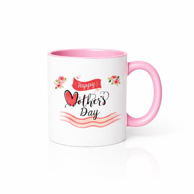 Happy Mother's Day Koffiemok - 330ml Roze-Wit Keramische Mok - Lief Cadeau voor Moederdag