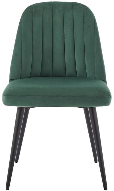 Vente-unique Set van 2 stoelen ELEANA - Velours en zwart metaal - Groen