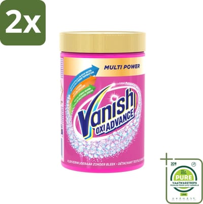 Vanish Oxi Advance - Vlekkenverwijderaar Poeder - Zonder Bleek - Gekleurde Was - 600 Gram - Voordeelverpakking - 2 stuks - Vlekkenverwijderaar - Waspoeder