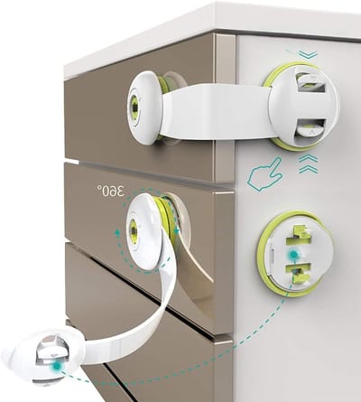 Veiligheidskast sloten - Baby proof sloten - Kindveilige woning - Verstelbare riem - 5 stuks - Wit