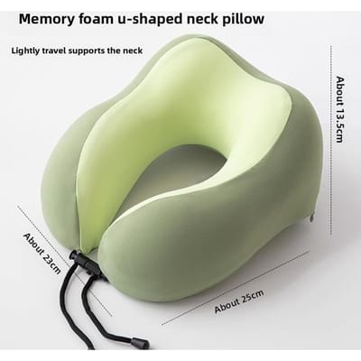U-vormige traagschuim nekkussens Zacht reiskussen Massage nekkussen Slaap vliegtuigkussen Cervicale gezondheidszorg 29x25cm beige