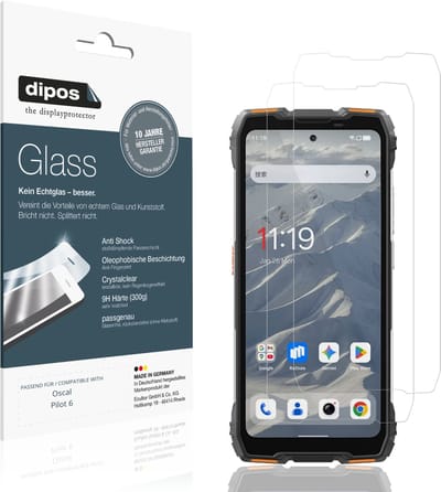 dipos – 2x Pantserfolie geschikt voor Oscal Pilot 6 | 9H Screenprotector