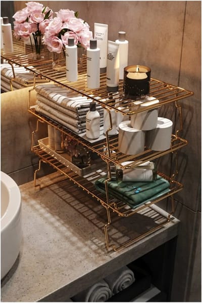 STAR&STER Multifunctionele Badkamer Keuken Garderobe Organizer Goud Roestvrij Verguld