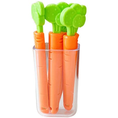 Lot de 5 pinces à collation en plastique pour sacs à pain, pinces de fermeture à prise ferme pour sacs alimentaires, avec boîte de rangement