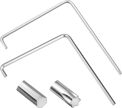 Set van 2 Raamafstelgereedschappen, 4mm Gebogen Inbussleutel en Torx TX15 Sleutel voor Nauwkeurige Afstelling van Raam en Balkondeuren