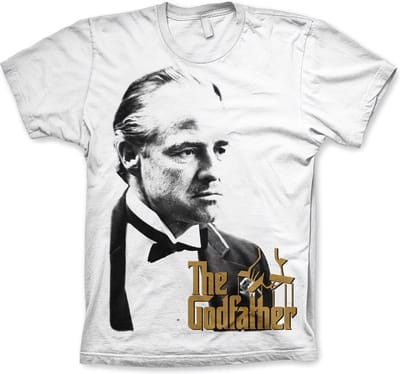 The Godfather Heren Tshirt -S- Don With Gold Logo Wit
