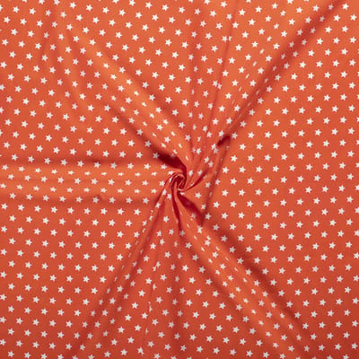 Katoen stof - Grote Sterren - 140cm breed - Oranje - 10 meter