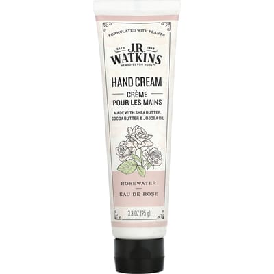 JR Watkins, Crème pour les mains, eau de rose, 95 g (3,3 oz) white
