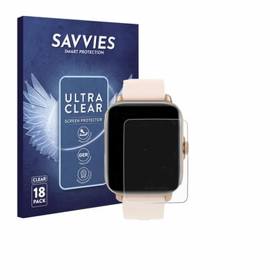 Savvies - Screenprotector voor Akokie Smartwatch 1.7" - Folie Beschermfolie transparant 18 Stuks