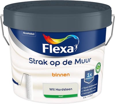 Flexa - Strak Op De Muur Binnen Mat - Wit Hardsteen - Mengverf - 2,5 L