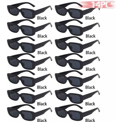 14 STUKS Kleine Rechthoekige Zonnebrillen Voor Dames Heren Vintage Designer Vierkante Zonnebrillen Anti-reflecterend UV400 Oogbescherming