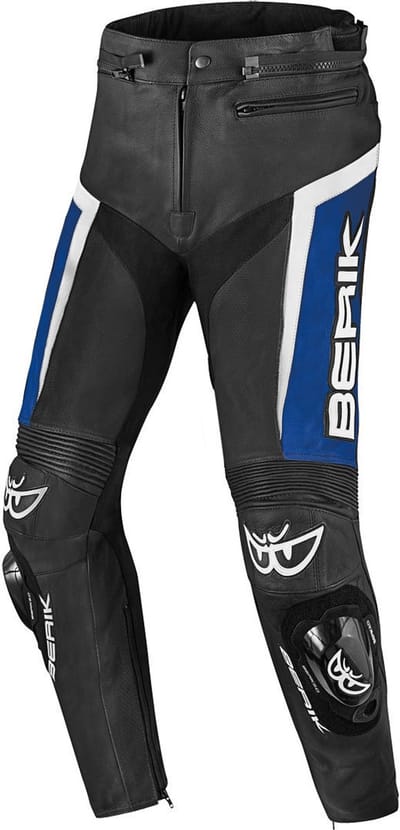Berik Misle Zwart Blauw Wit Leren Motorbroek - Broek