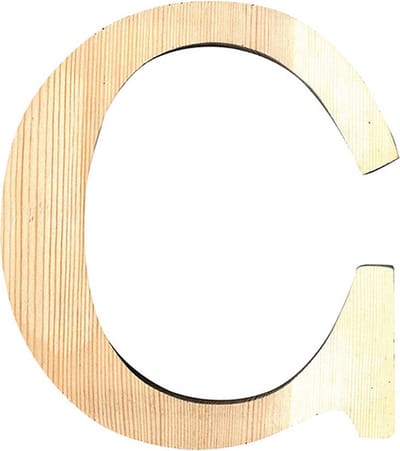 Artemio houten letter C 19 cm
