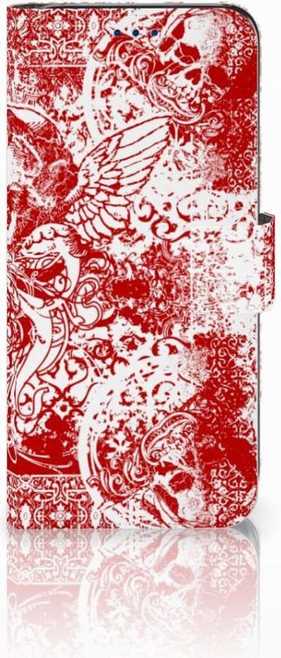 Telefoonhoesje met Naam Samsung Galaxy S8 Angel Skull Rood