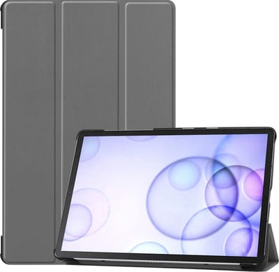Hoesje - Geschikt voor Samsung Galaxy Tab S6 - Dun & Stevig - Hardcover Book Case - Trifold Bookcase Hoes - Hard Cover - Tablethoes - Grijs