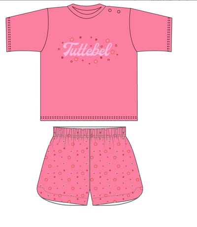 Fun2Wear - Tuttebel Shortama Baby | Roze - Katoen - Maat 62