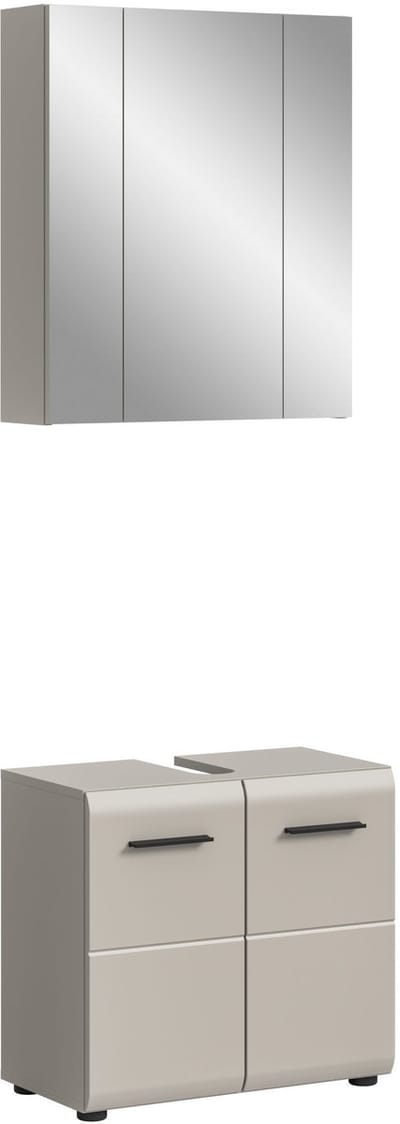 Badcombinatie Kasjmier - Moderne hoge kast met wastafel - 60x185x30 cm