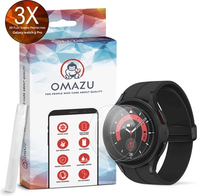 Samsung Galaxy Watch 5 PRO (45 MM), OMAZU 3D Flex TPU Screenprotector, 3 Pack