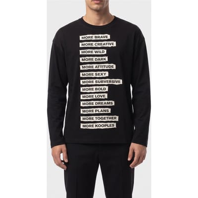 The Kooples Long-sleeved T-shirt With Applique Patches Black Washed Maat: L | Longsleeves Outlet | Heren | Zwart