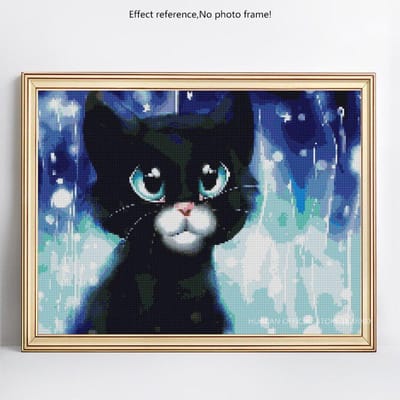 5D DIY diamant schilderij dier kruissteek steentjes volledige ronde diamant borduurwerk 20X30CM black