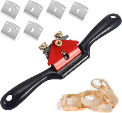 Spookschaaf Vlak 210 mm - Spookschaaf - Blokschaaf - Hand Blokschaaf - Hoekschaaf - Handschaven - Hout Schaven - Hout - Houtbewerking - Rand - Roestbestendig - Met 6 Schaafmessen - Verstelbare Spaakschaafmachine Met Schroeven