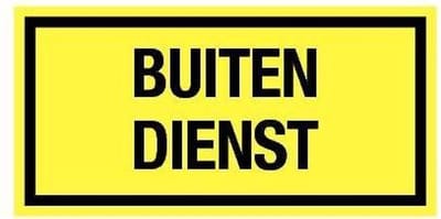 Buiten dienst bord, kunststof 200 x 100 mm