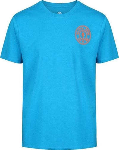 BASIC T-SHIRT WITH CHEST LOGO - TURQUOISE- XL