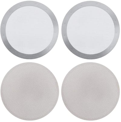 Dailygoods - Herbruikbare Koffiefilters - Roestvrijstaal - Ideaal voor Koffieliefhebbers - Wasbaar - Geschikt voor Koffiezetapparaten - 4 Stuks