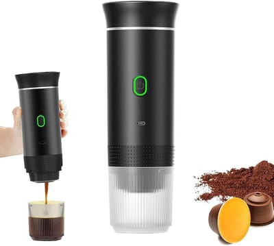 Koffiezetapparaat - 1 stuk - Draadloos draagbaar koffiezetapparaat - 3-in-1 multifunctioneel koffiezetapparaat - 0,5 L - 3-5 kopjes - Elektrisch koffiezetapparaat - Geschikt voor kleine capsules, grote capsules en koffiepoeder -Zwart