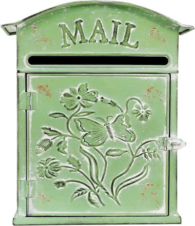 Wand brievenbus - Post opberger - Brieven ontvangen - Vergrendelbaar dak - 27 x 10.5 x 31.2 cm - Groen