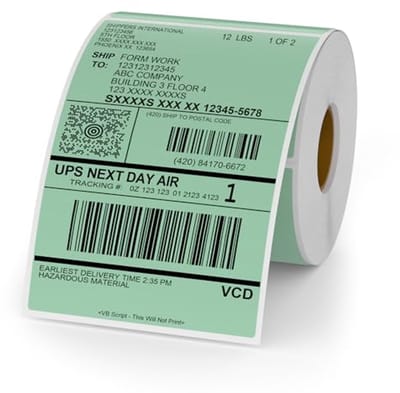 Thermo-etiketten 150 x 100 mm - Zelfklevend, Waterdicht, Geperforeerd - 250 Stuks Verzendlabels