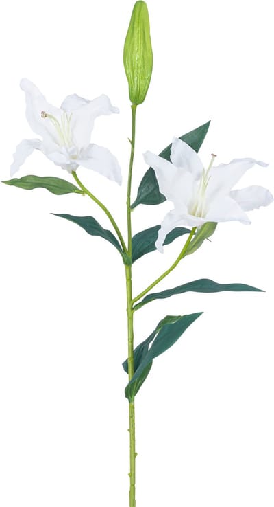 Easyplants | Kunstbloem Lelie Real Touch wit 95 cm | Zijde | Nepbloemen | wit | Onderhoudsvrij | Kant-en-klaar