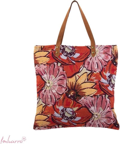 Imbarro - Shopper - Tas - Strandtas - Boodschappentas - Peony - Jaquard - Bloemen