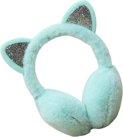 CHPN - Oorwarmer - Turquoise oorwarmer - Earmuffs - Oorwarmers met oortjes - Pluche oorwarmers - Groen/blauw - Kinderoorwarmer - Fluffy oorwarmers