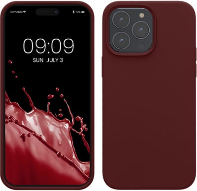 kwmobile telefoonhoesje geschikt voor Apple iPhone 14 Pro Max - Hoesje met siliconen coating - Smartphone case in bordeaux-violet