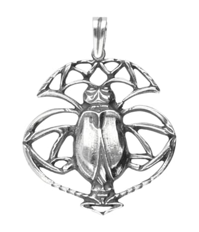 Zilveren Kever Art Nouveau Jugendstil groot hanger