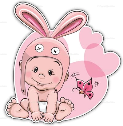 geboortebord baby meisje konijnoor 75 cm