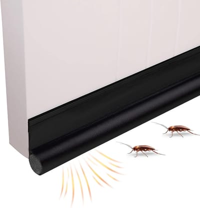 Draught Excluder voor Deuren - Zelfklevende Seal - Bescherming tegen Koude en Geluid - Afsluiting (96 cm x 2, Zwart)
